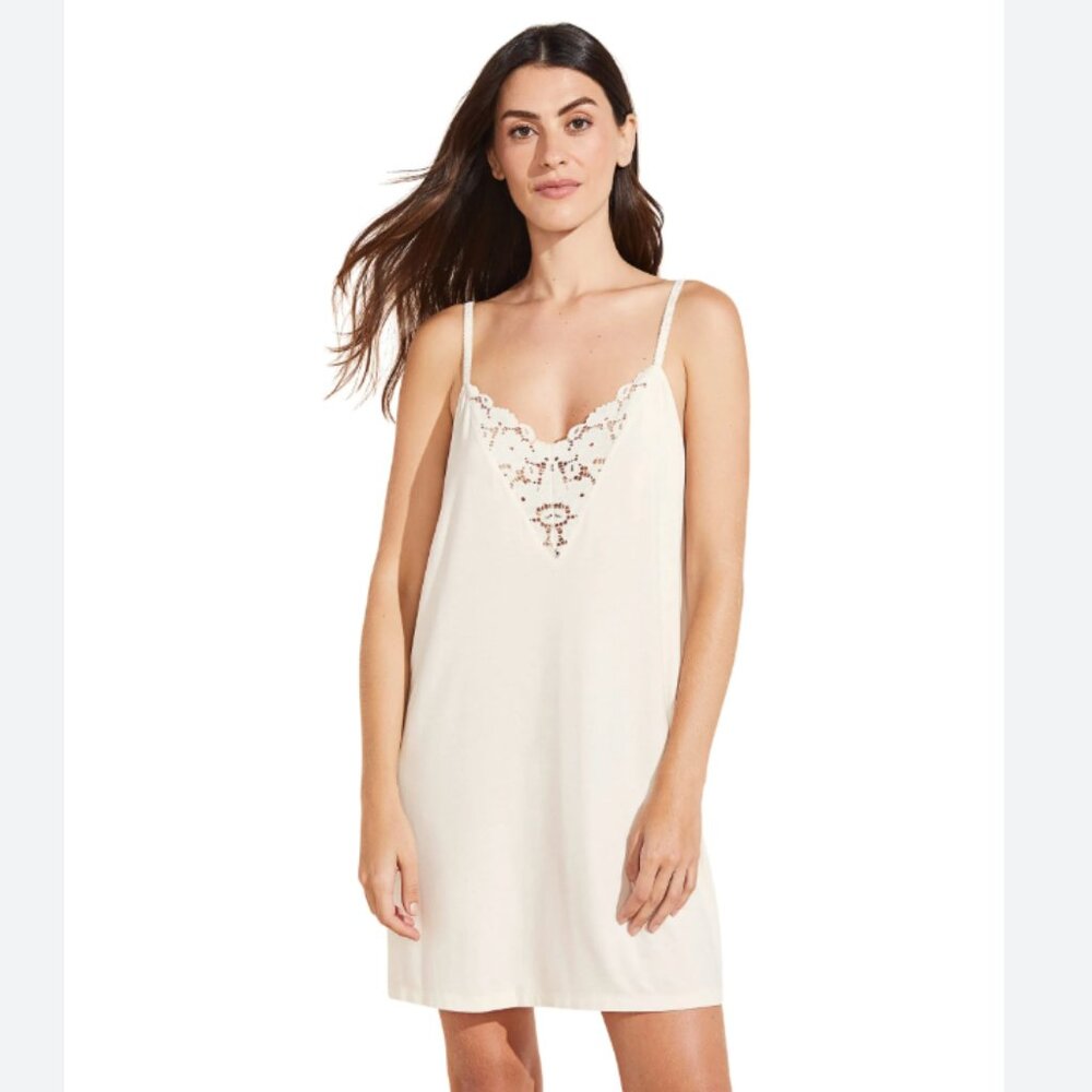 Eberjey Naya Chemise, Ivory, M